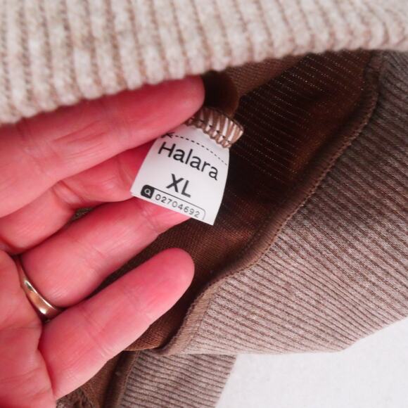 NEW Halara Women's XL Ribbed Stand Collar Long Sleeve  Jacket Brown - Picture 7 of 11